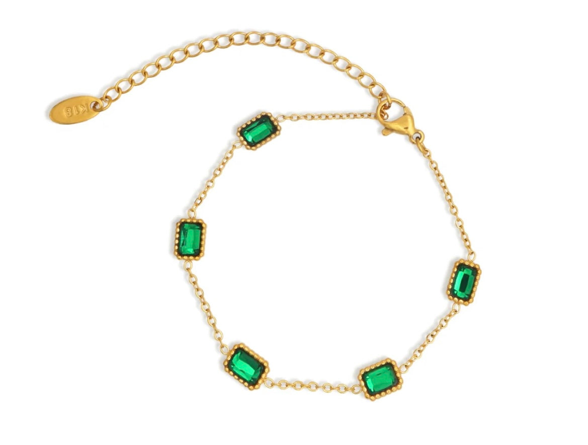 14k Gold Emerald Bracelet