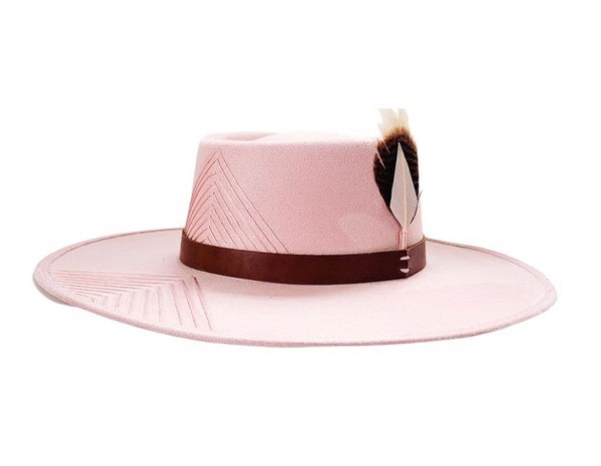 Boho pink fedora