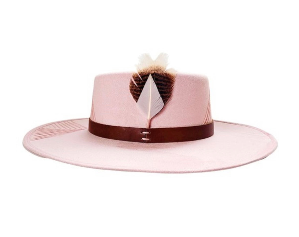 Boho pink fedora