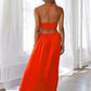 Orange Cut Out Waist Halterneck Maxi Dress