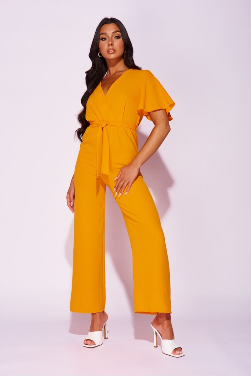 Orange Ray Wide Leg Jumpsuit