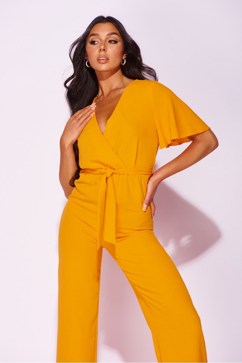 Orange Ray Wide Leg Jumpsuit