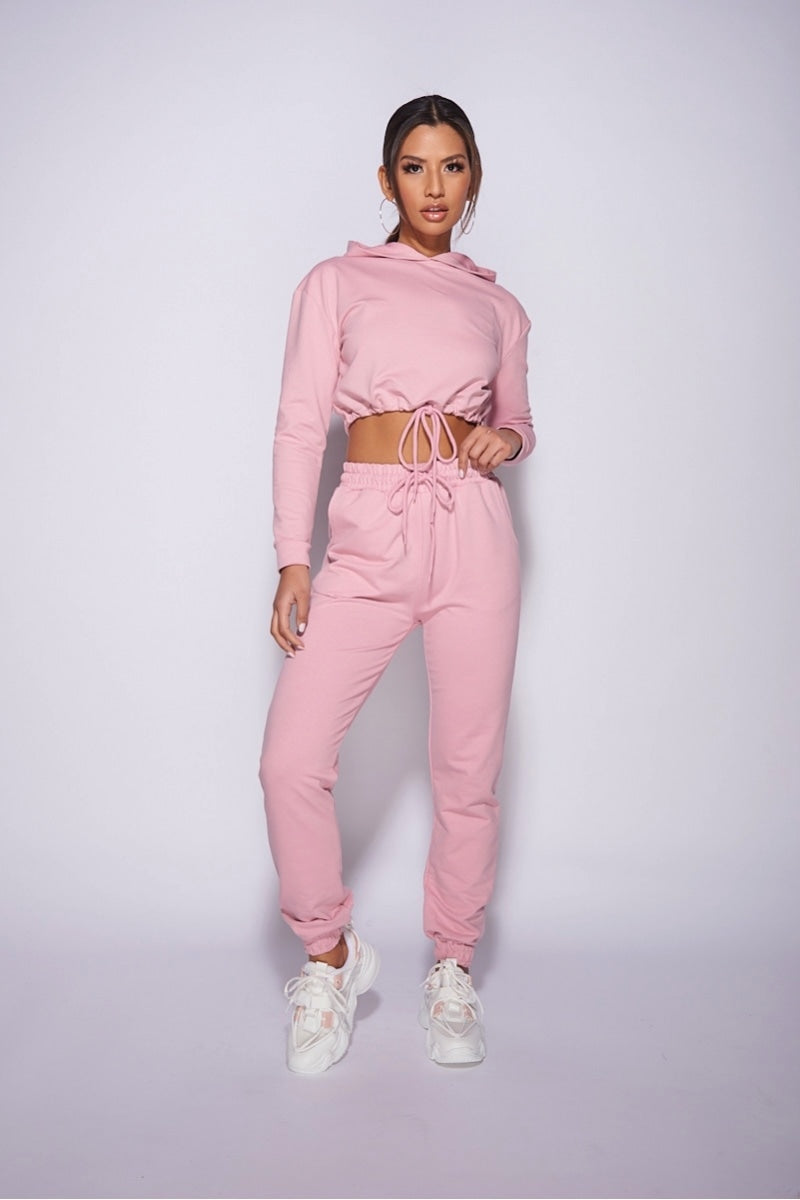 pink jogging suit sets,