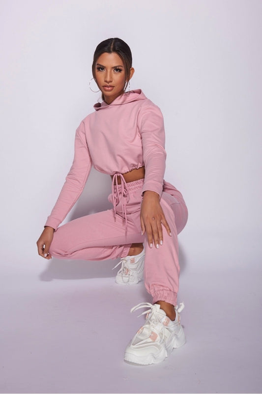 pink jogger set women's,