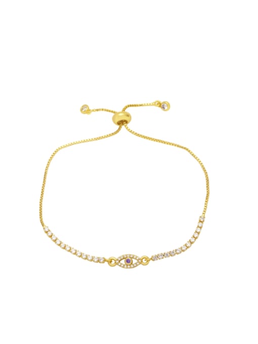 Cubic Zirconia Evil Eye gold bracelet