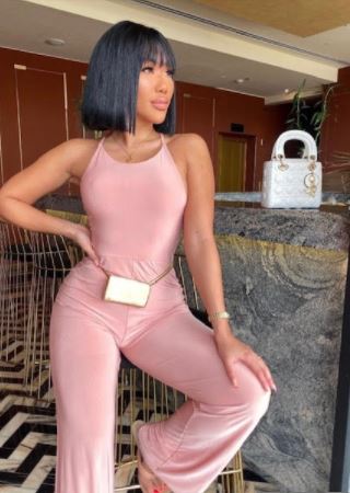 Rose pink Slinky Cross strap Jumpsuit