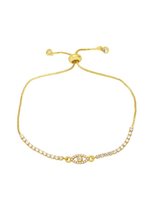 Cubic Zirconia Evil Eye gold bracelet