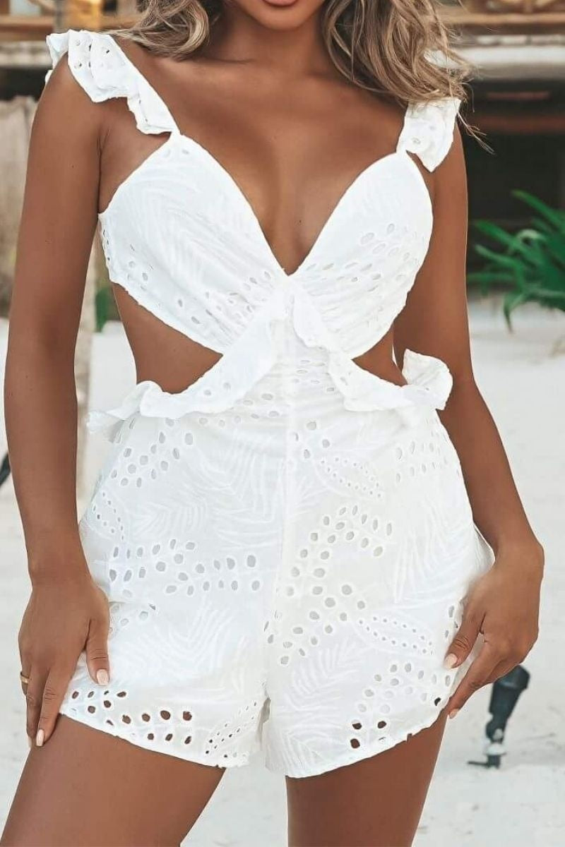 White Rachel Playsuit